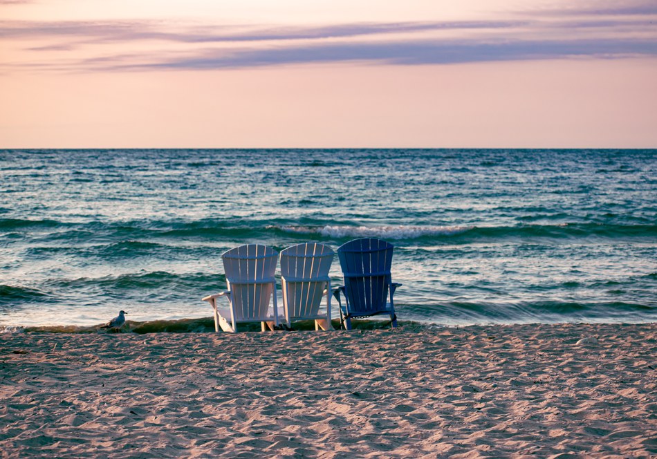 Beautiful sunset on lake Ontario